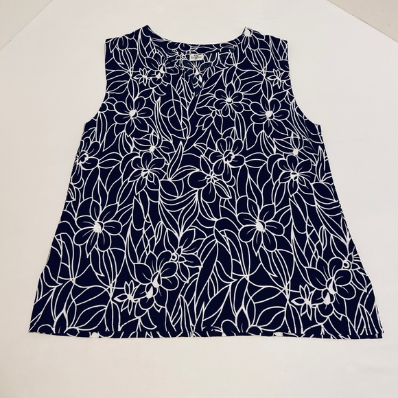 ISLAND TIME Rayon Black White Top, Size XL - Picture 1 of 4